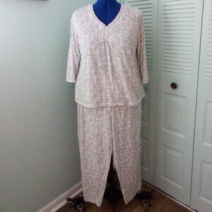 ARIA COLLECTION 2X 2-PIECE SET GREY FLORAL LACE RIBBON BOW BUTTONS 3/4 SLEEVES